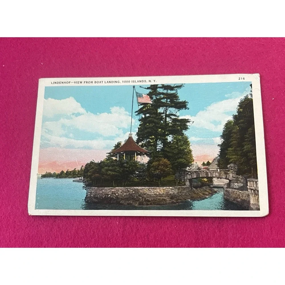 Postcard - Lindenhof View From‎ Boat Landing 1000 Islands NY Posted 1935